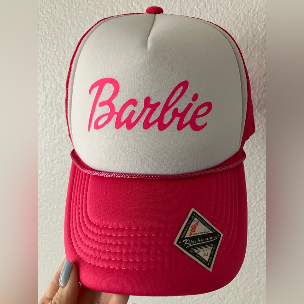 Barbie Pink and White Trucker Cap